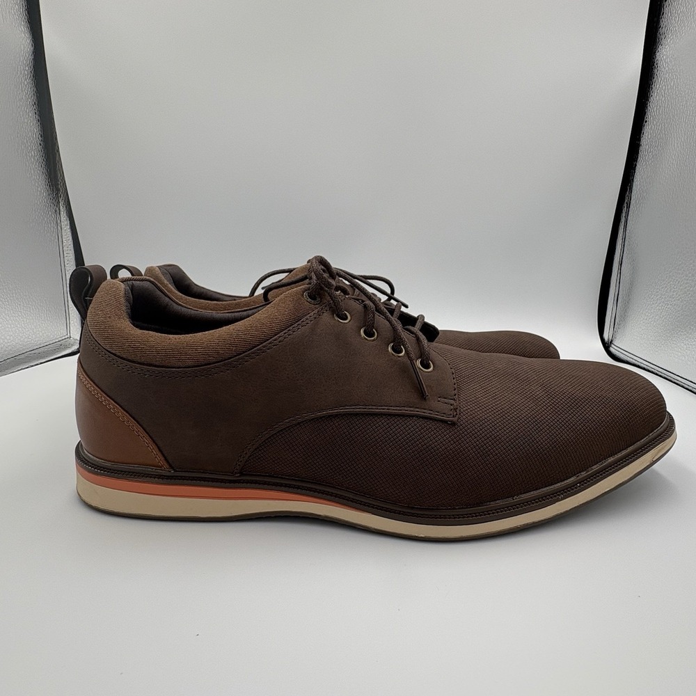 BRUNO MARC MEN'S, BROWN OXFORD DRESS SHOES SIZE 12 - Picture 4 of 7